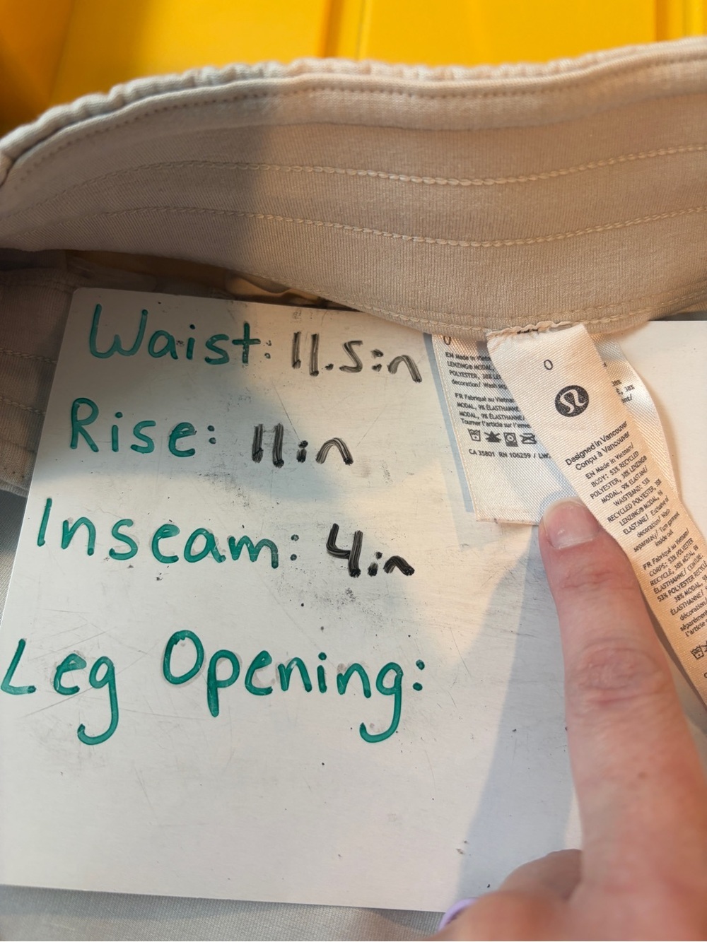 Lululemon Women’s Ivory Softstreme High-Rise 4” Short - 0 - Picture 5 of 7